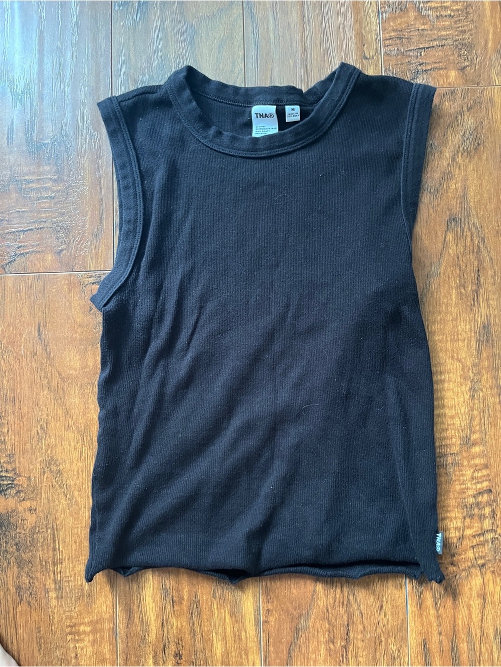 TNA Black Ribbed Tank Top